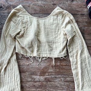 Free People Linen Crop Top